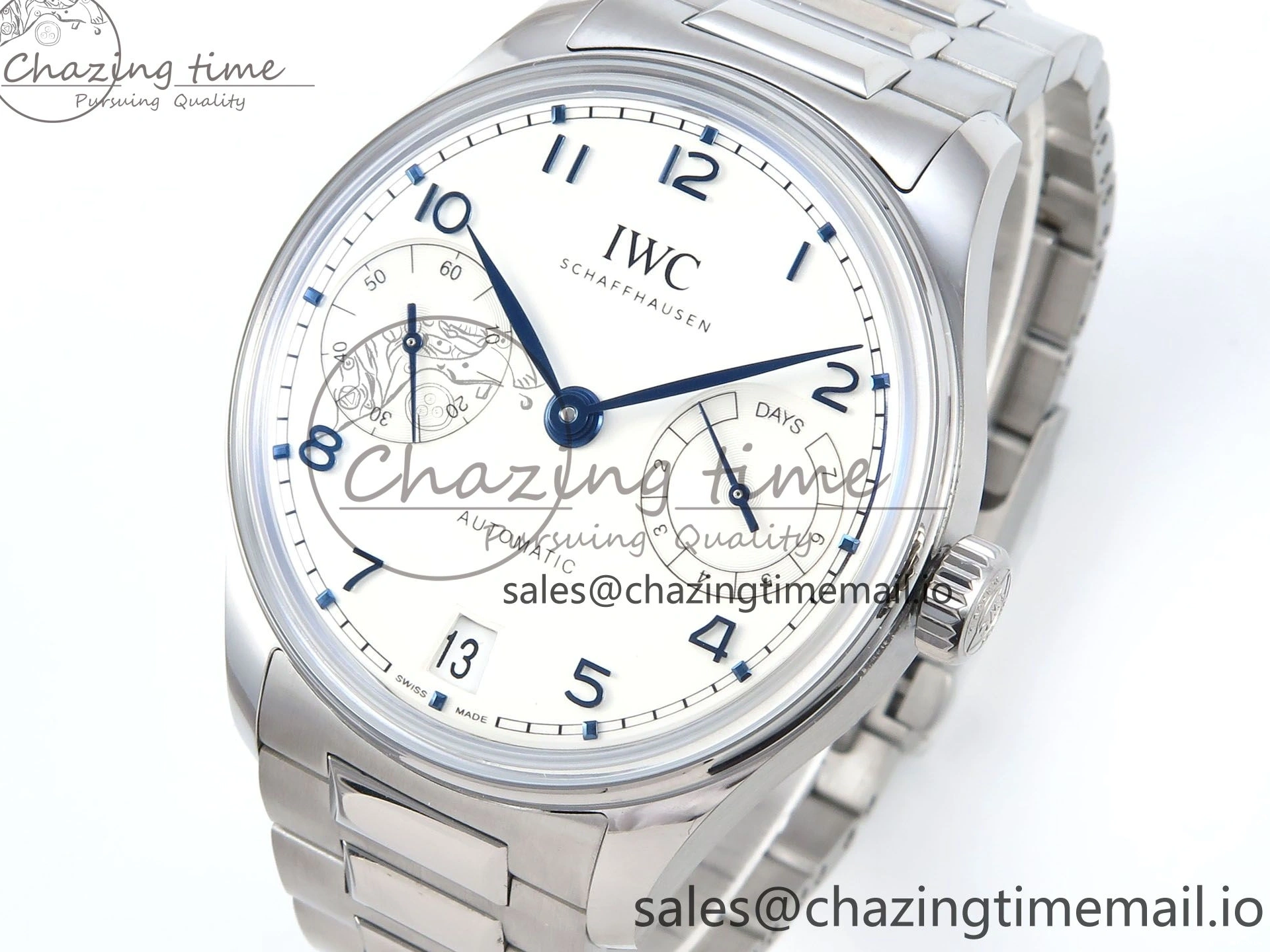 MIROTIME 0112 Portugieser Auto IWC0562C APSF 1:1 Best Edition White Blue Dial on SS Bracelet A EasyCare 6992